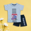2PC* Baby Cotton Shirt with Short Supreeme Gray Black