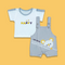 2PC* Baby Cotton Shirt with Dungaree Imported GRAY