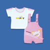 2PC* Baby Cotton Shirt with Dungaree Imported PINK