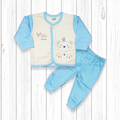 Fleece Baby Shirt Trouser (imported)-Blue Happy Cub
