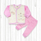 Fleece Baby Shirt Trouser (imported)-Pink BEAR HEADS