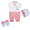 3PC* Newborn Baby Romper with Cap and Botties (PINK) BEAR